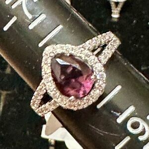 Fragrant Jewels Purple and Silver Teardrop Ring